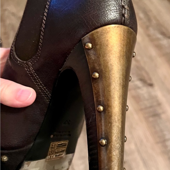 Baldan Brown Leather Ankle Boot Size 37 - Picture 6 of 10